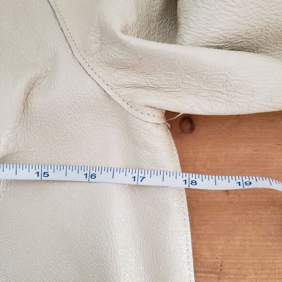 Club Monaco NWT XSmall Bone Tumbled Leather Jacket - Picture 12 of 17
